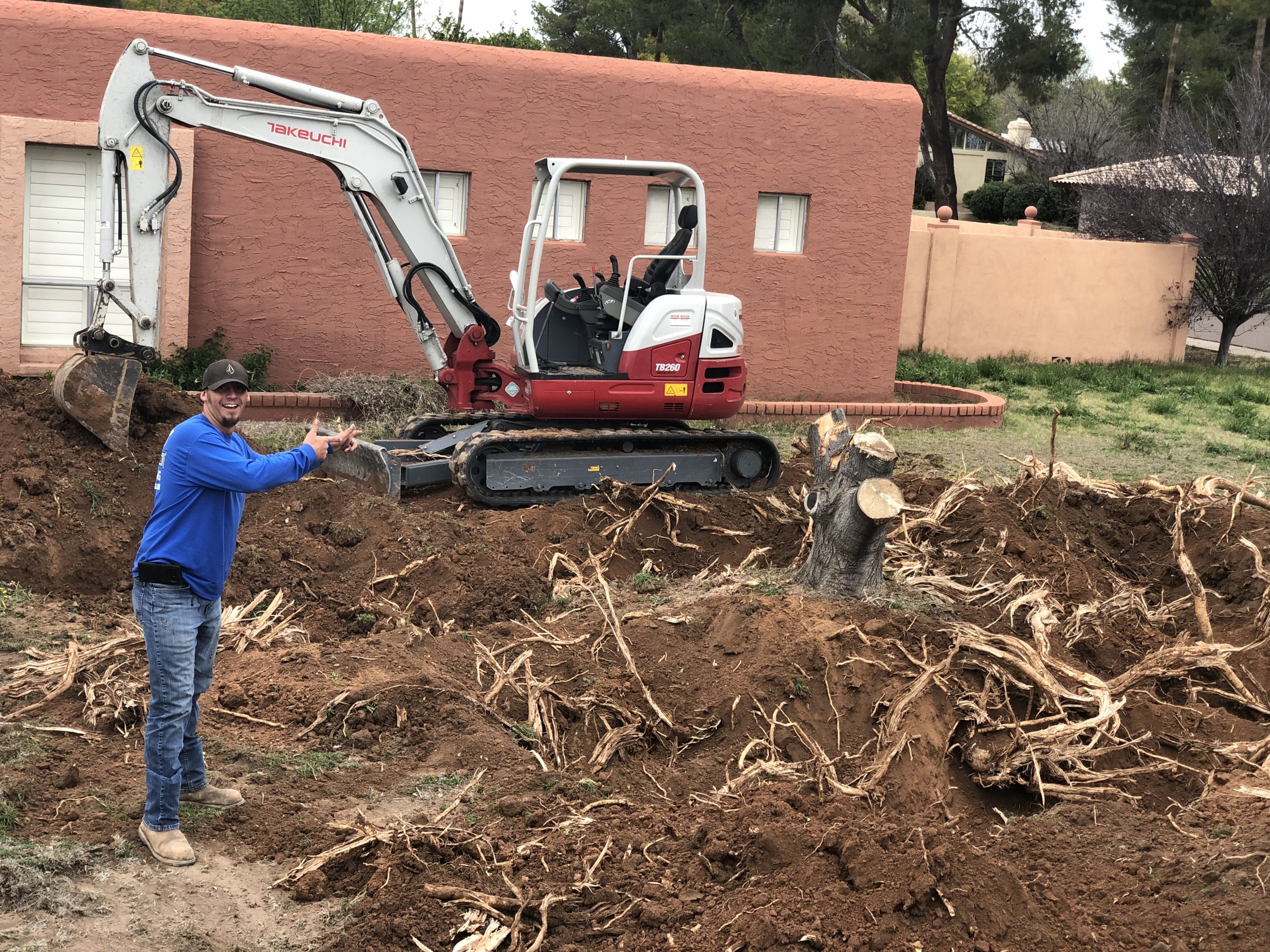 Roots Inside Sewer Line Being Repaired