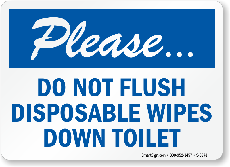dont flush wipes toilet sign s2 0941